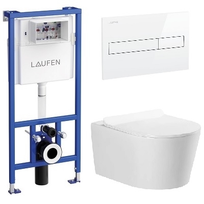 LAUFEN BASE SET (WC ŠKOLJKA RIMLESS KONZ.+ WC DASKA SOFT CLOSE+LAUFEN VODOKOT.